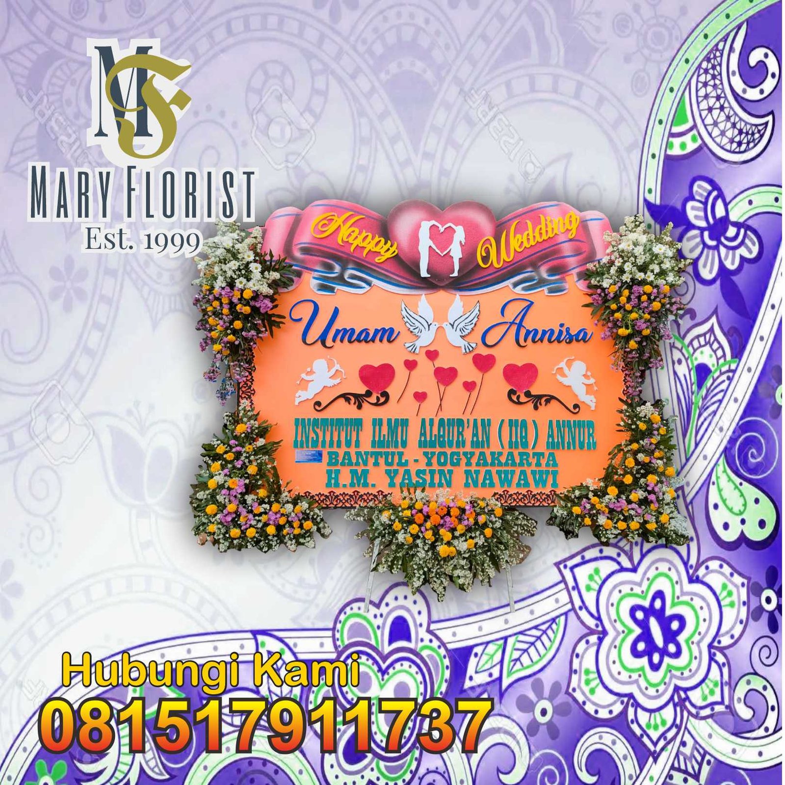 karangan bunga di manisrenggo kediri